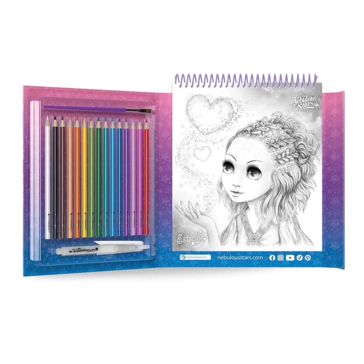 Livre de Coloriage Aquarelle – Estrelia – Nebulous Stars
