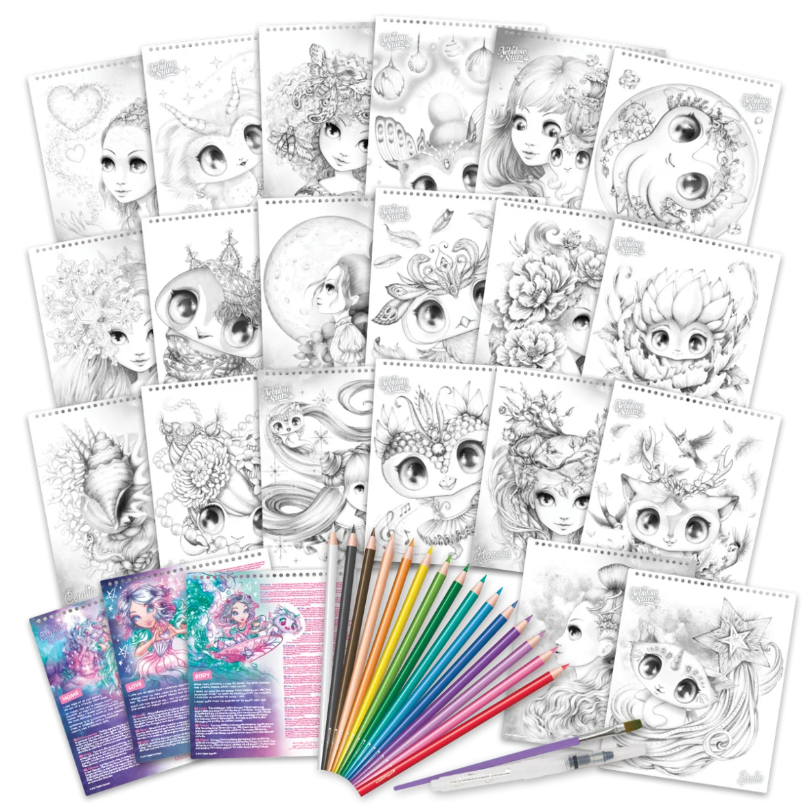 Livre de Coloriage Aquarelle – Estrelia – Nebulous Stars