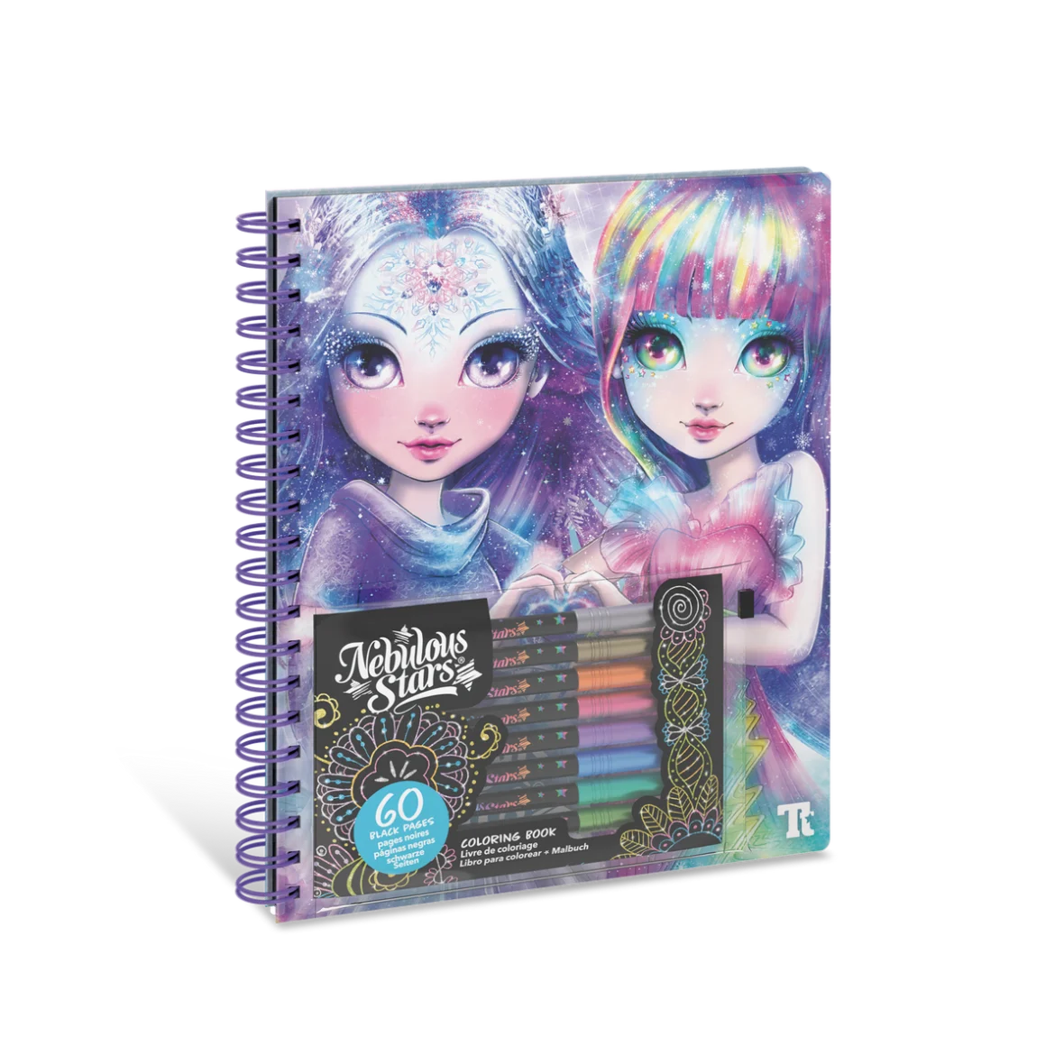Livre de Coloriage à Pages Noires – Isadora – Nebulous Stars