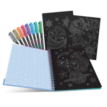 Livre de Coloriage à Pages Noires – Isadora – Nebulous Stars
