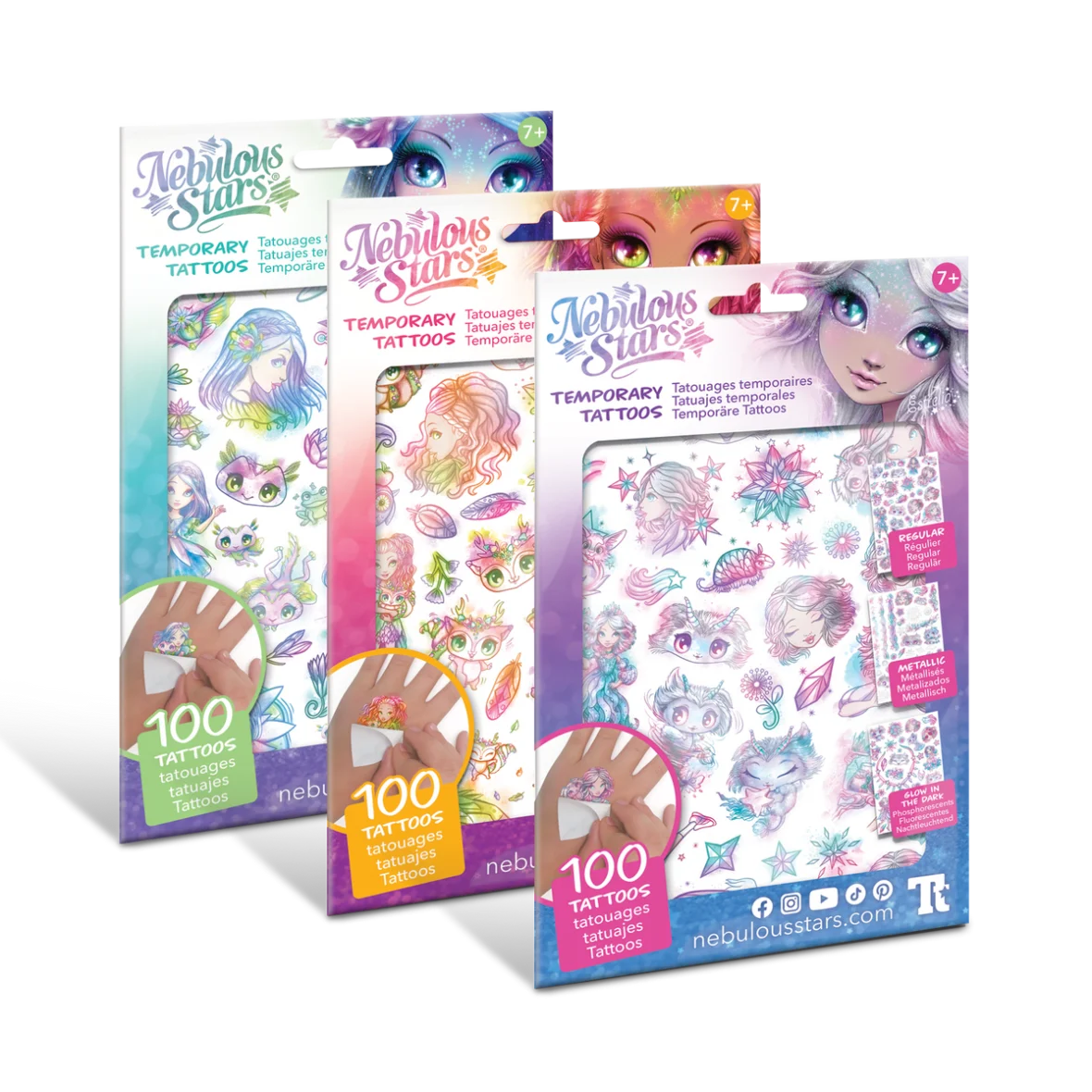 Tatouages Temporaires – 100 Motifs Assortis – Nebulous Stars