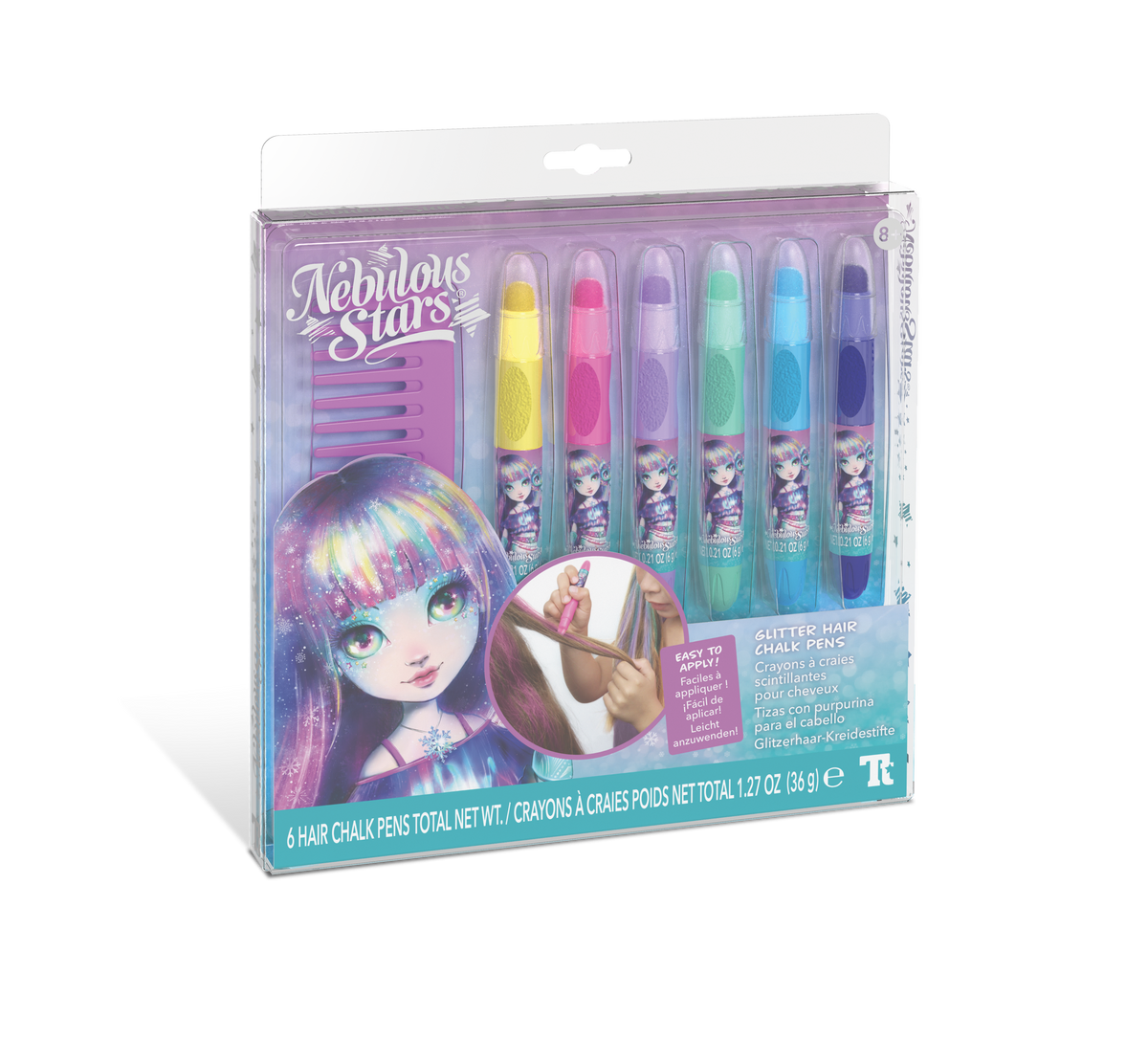 Craies pour Cheveux Pailletées – 6 Couleurs – Nebulous Stars