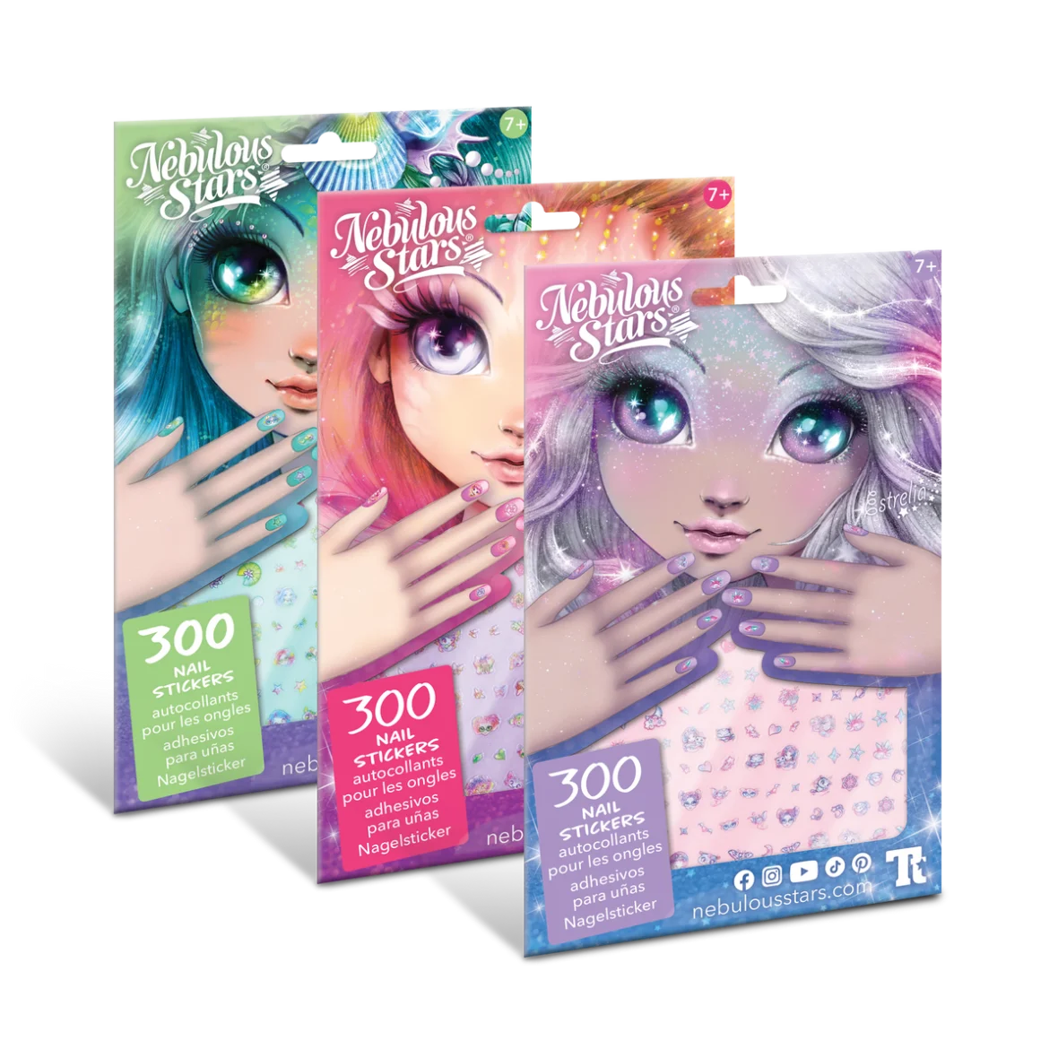 Autocollants pour Ongles – 300 Motifs – Nebulous Stars