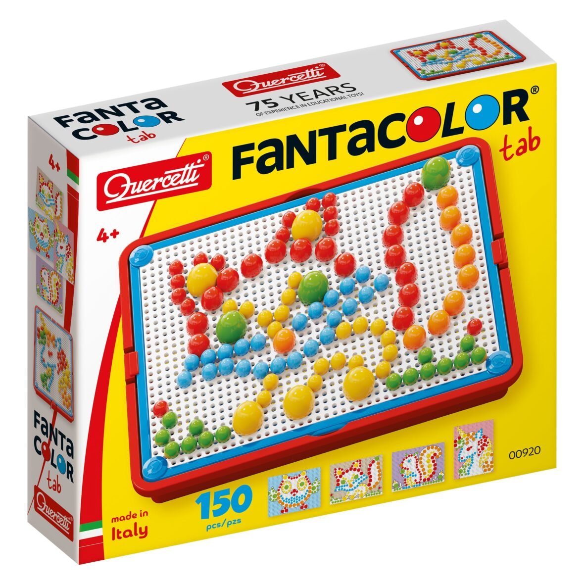 Quercetti Fantacolor Portable Small – Jeu de mosaïque 160 clous