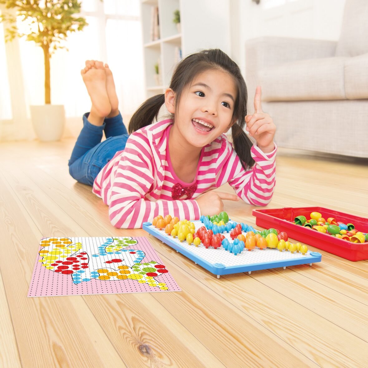 Quercetti Fantacolor Portable Small – Jeu de mosaïque 160 clous