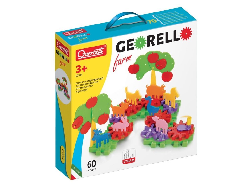 Quercetti Georello Ferme – Jeu d’engrenages 60 pièces (réf. 2334)