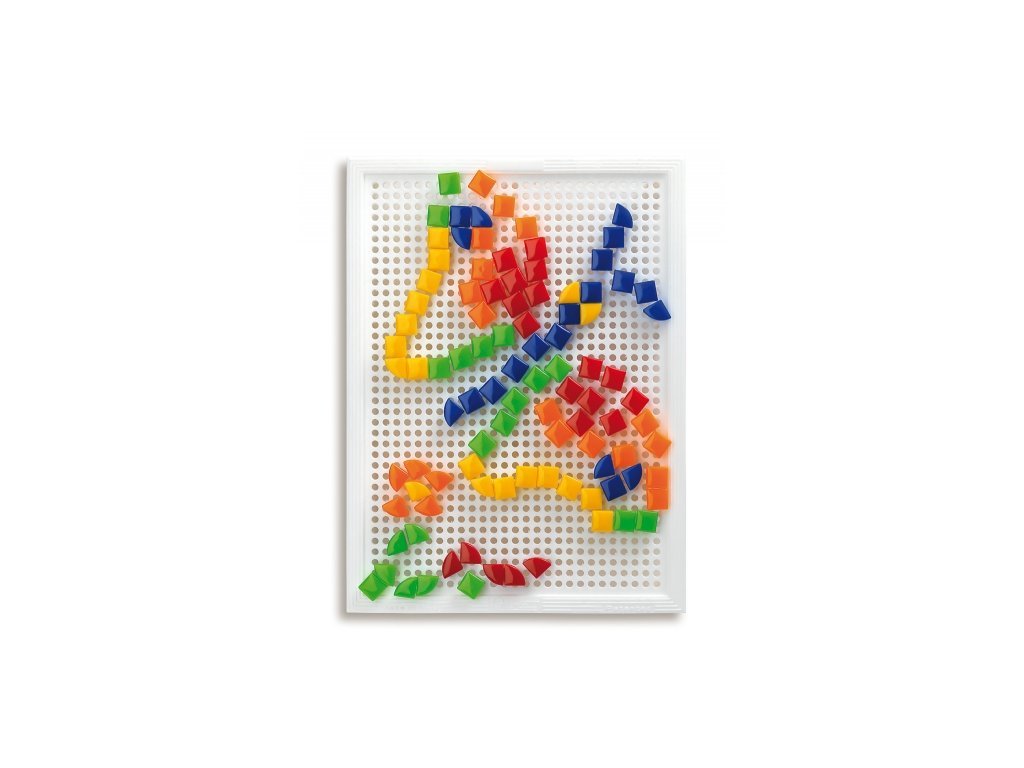 Quercetti FantaColor Portable Small 0924 – Jeu de mosaïque 100 clous carrés et triangulaires