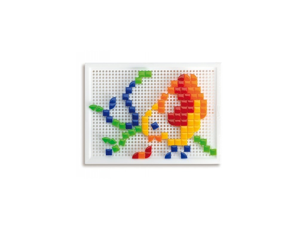 Quercetti FantaColor Portable Small 0924 – Jeu de mosaïque 100 clous carrés et triangulaires