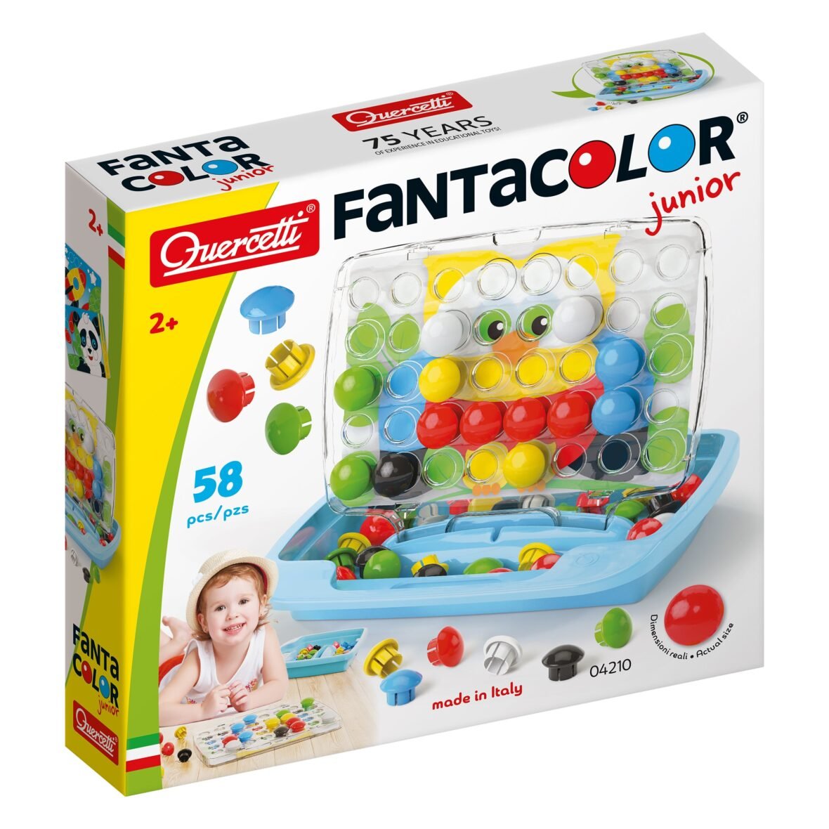 Quercetti Pixel Junior – Mosaïque à Picots 48 pièces (réf. 4210)