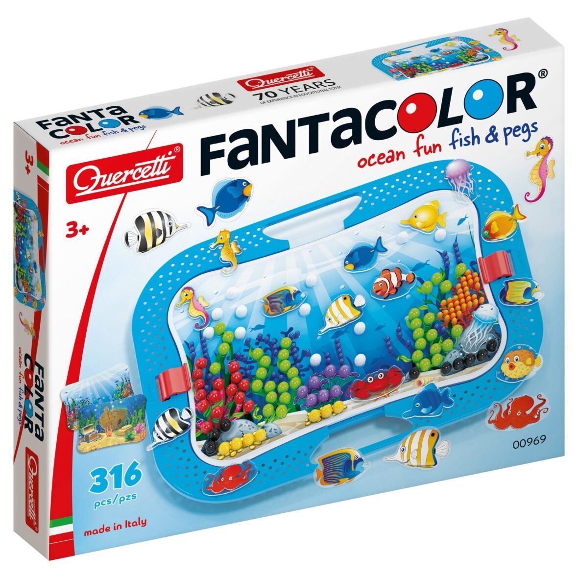 Quercetti Ocean Fun – Poissons et Chevilles (réf. 02260)
