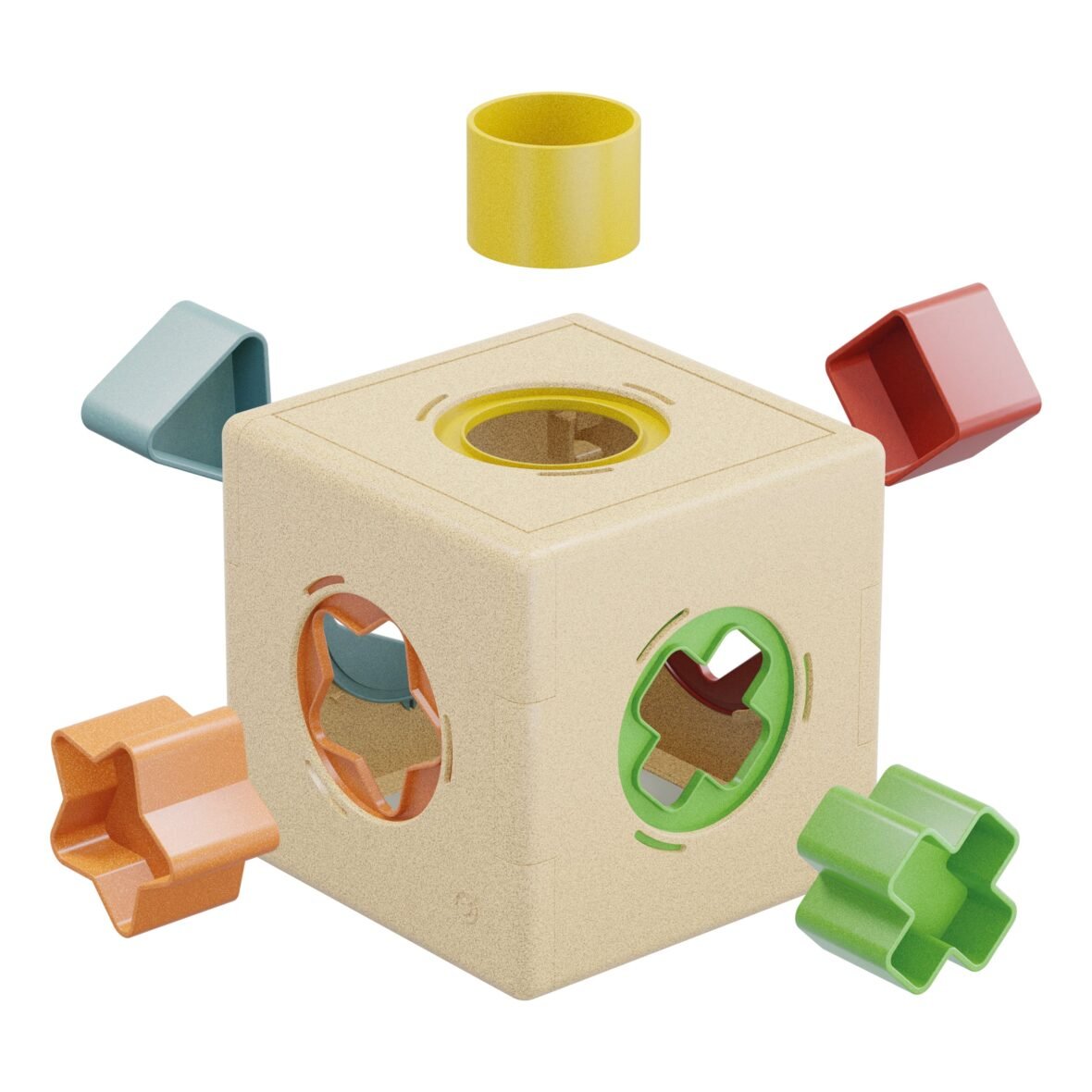 Quercetti Play Bio Kubo Shape – Cube trieur de formes en bioplastique