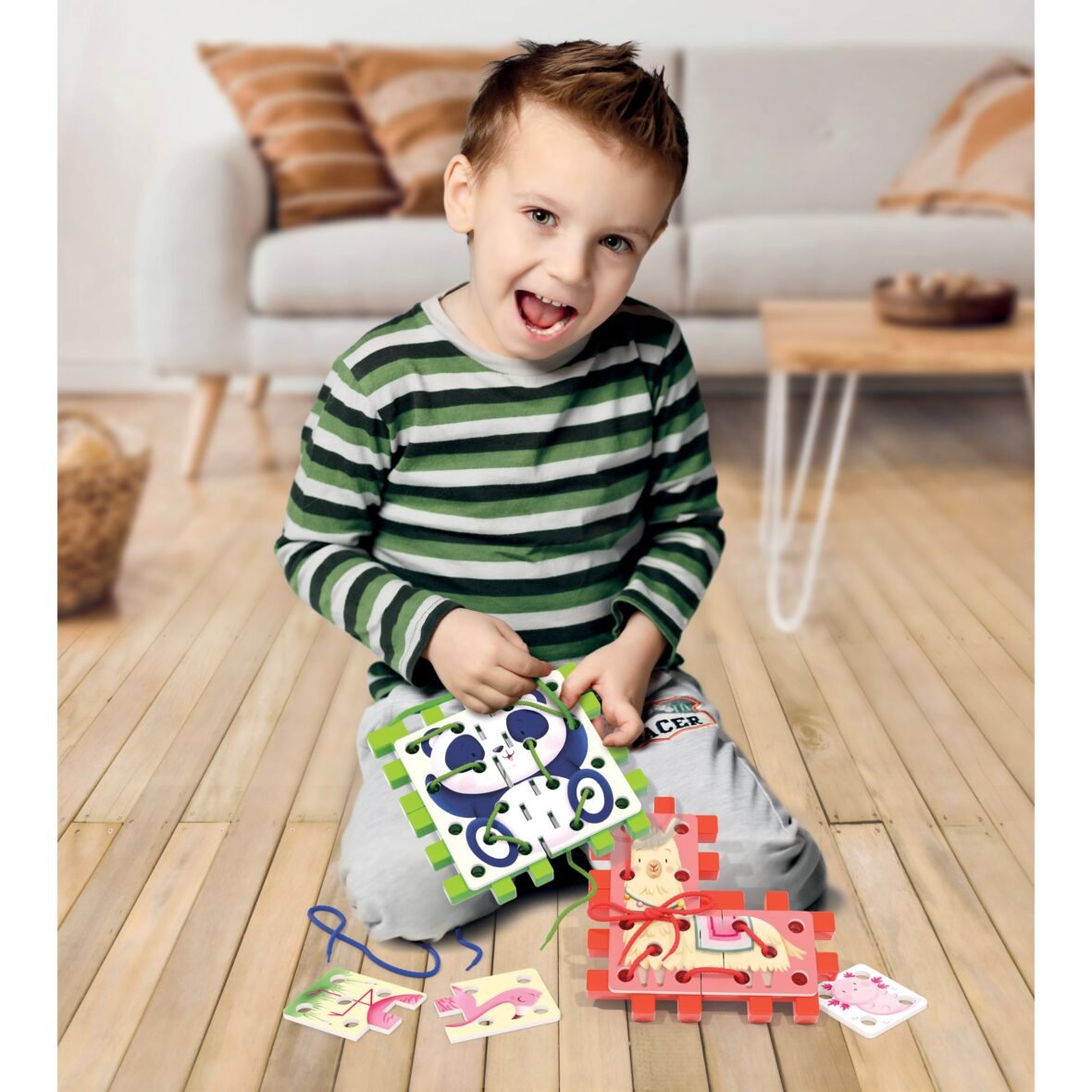 Quercetti Lacing Puzzle Enlaces les Animaux