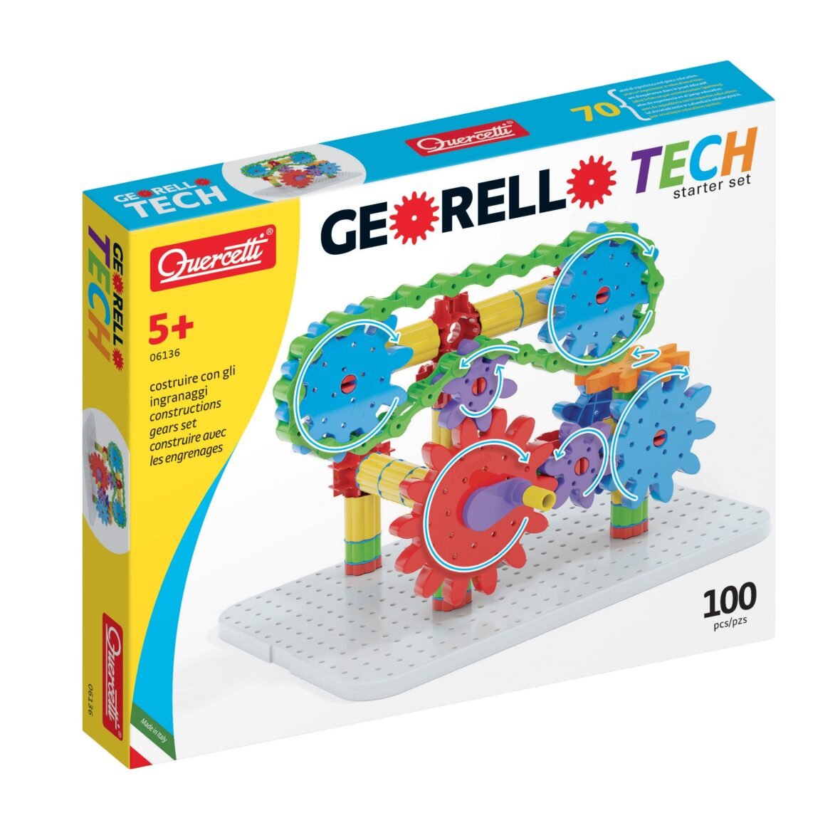 Quercetti Georello Tech – Jeu de construction a engrenages (ref. 6163)