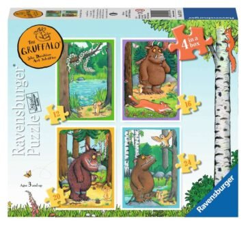 Puzzles 4 en 1 – Le Gruffalo (12, 16, 20 et 24 pièces)
