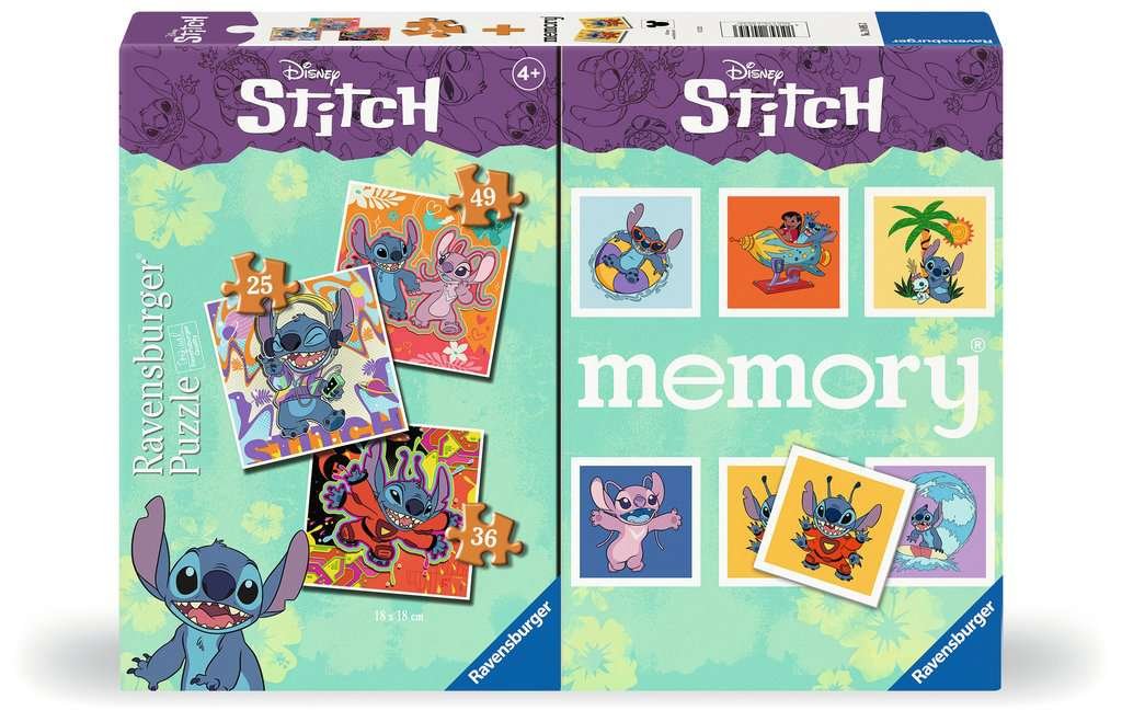 Ravensburger – 3 puzzles + memory Disney Stitch