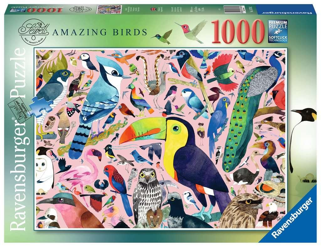 Puzzle 1000 pièces – Oiseaux extraordinaires / Matt Sewell