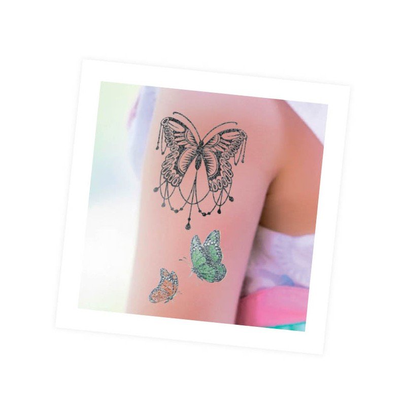 Tatouages Temporaires – 75 Motifs Pailletés – Buki