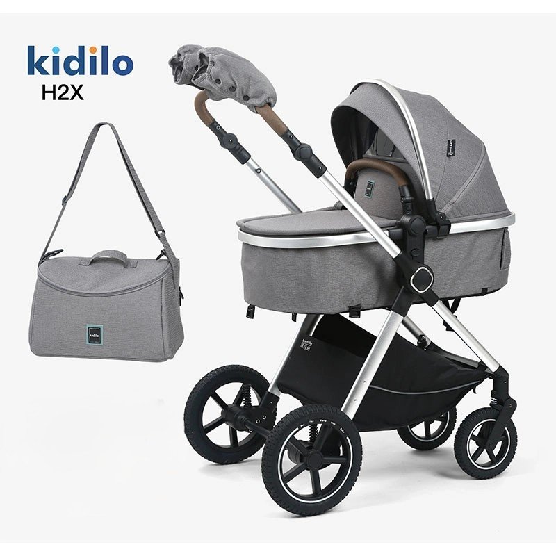 Poussette landau 2en1 gris – Kidilo
