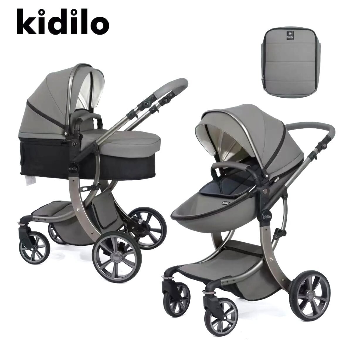 Poussette landau gris – Kidilo