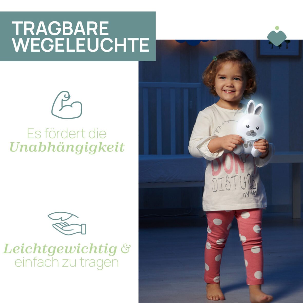 Chicco First Dreams Bunny Dreamlight – Veilleuse musicale portable