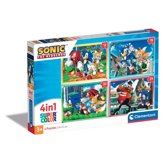 Clementoni Supercolor Sonic – Puzzle 4 en 1 (12+16+20+24 pièces)