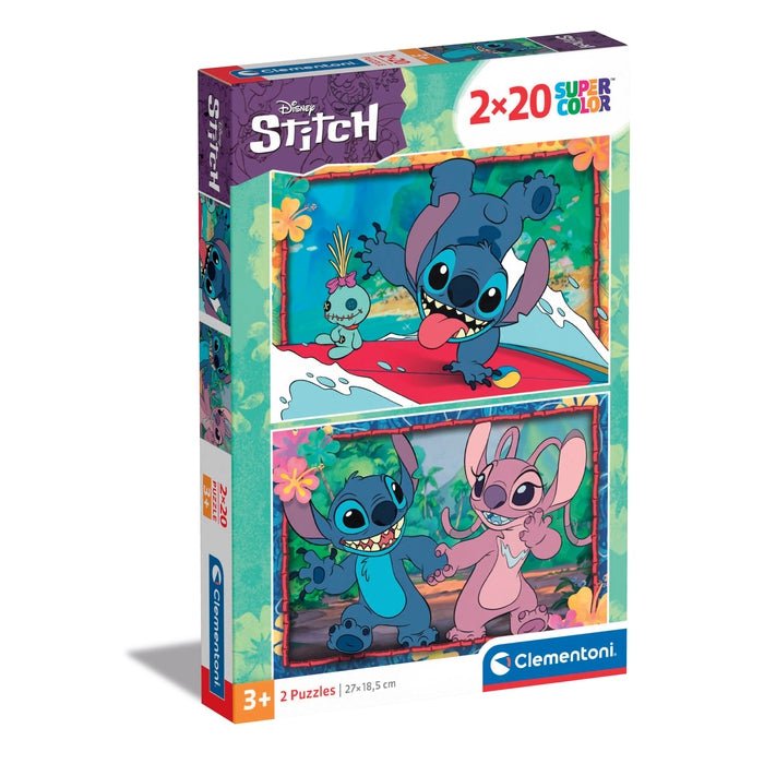 Clementoni Super Color Puzzle Disney Stitch 2×20 pièces