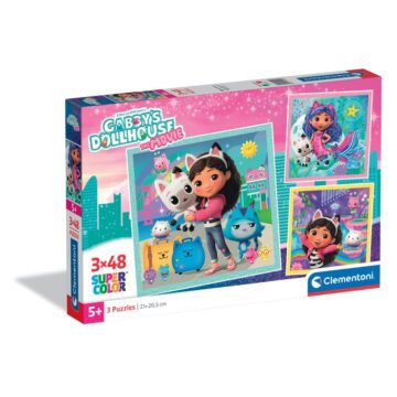 Clementoni Puzzle Gabby's Dollhouse 3x48 pièces Supercolor