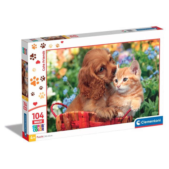 Clementoni – Cute Friends – Puzzle Maxi Supercolor 104 pièces
