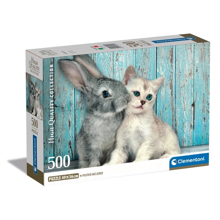 Clementoni – Puzzle Cat & Bunny 500 pièces