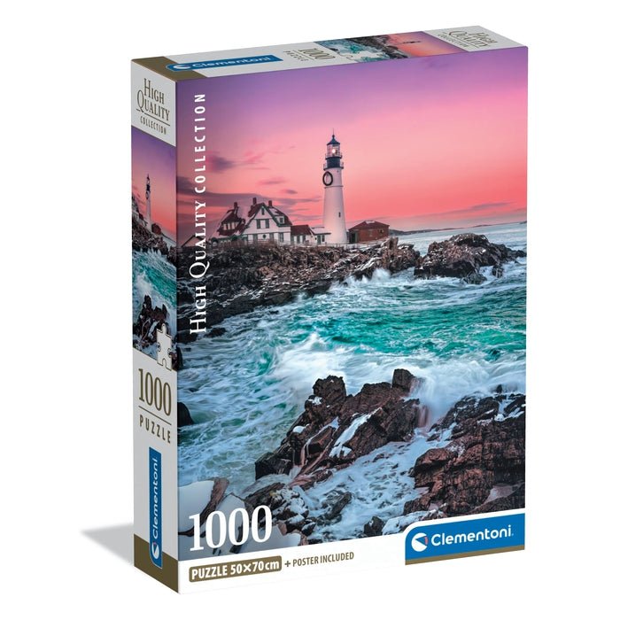 Clementoni – Puzzle 1000 pièces – First Snow at Portland Head (Première neige à Portland Head)