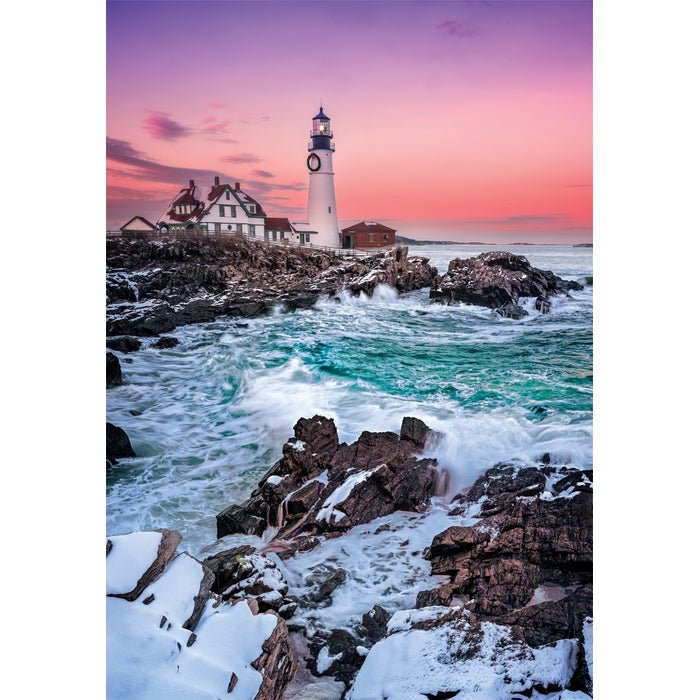 Clementoni – Puzzle 1000 pièces – First Snow at Portland Head (Première neige à Portland Head)