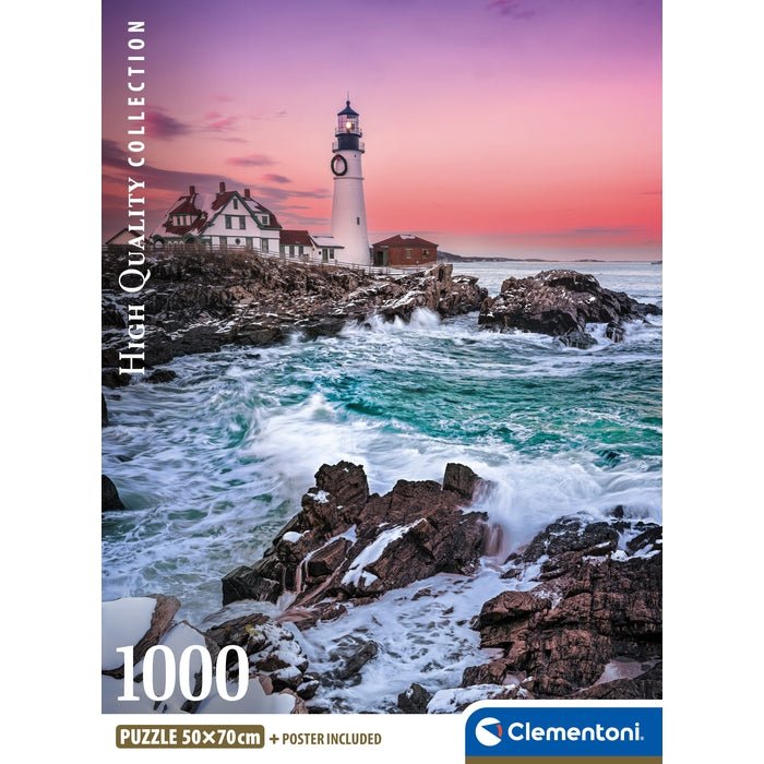 Clementoni – Puzzle 1000 pièces – First Snow at Portland Head (Première neige à Portland Head)
