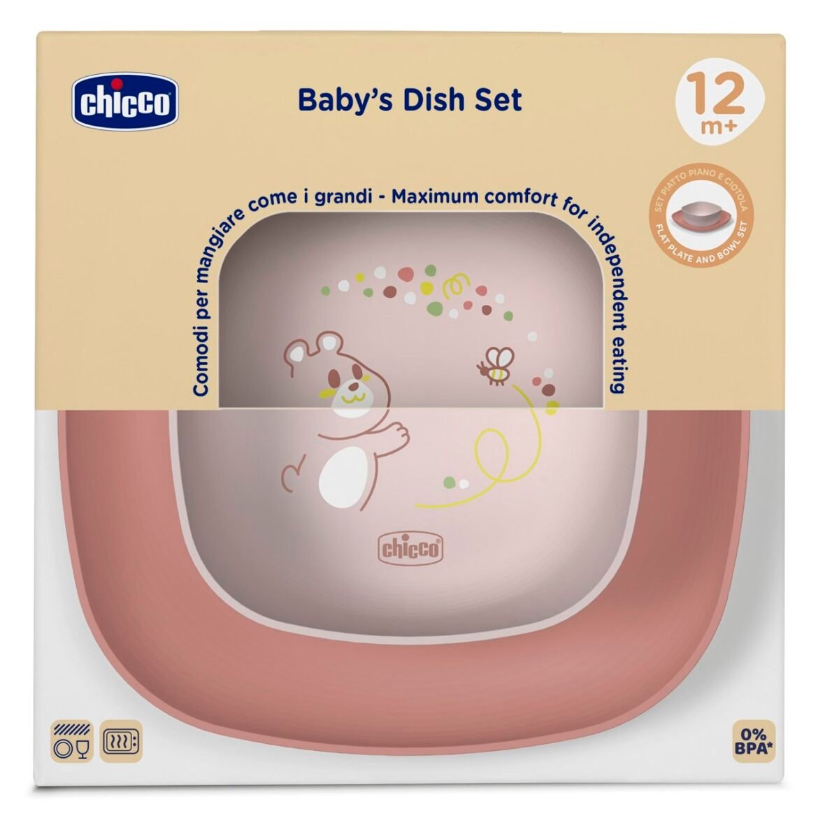 Chicco Ensemble d’assiettes 12m+ (bol + assiette)
