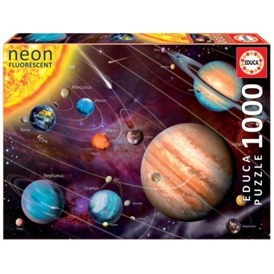 Educa – Puzzle 1000 pièces Néon Système Solaire