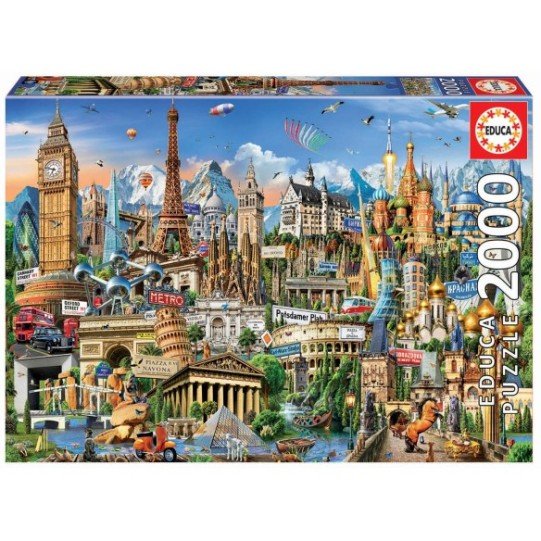 Puzzle Educa 2000 pièces – Symboles d’Europe