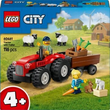 LEGO City 60461 - Tracteur agricole rouge avec remorque et moutons