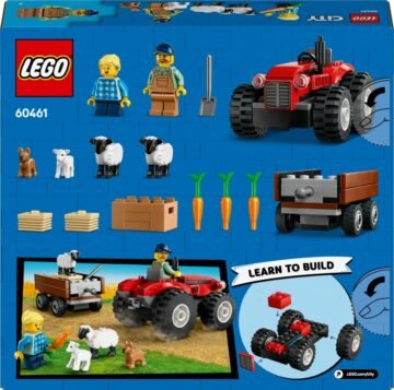 LEGO City 60461 - Tracteur agricole rouge avec remorque et moutons