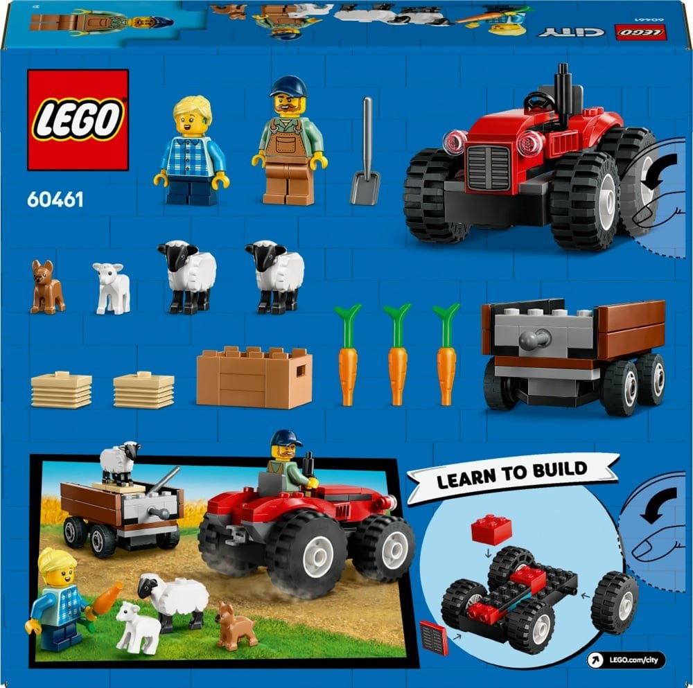 LEGO City 60461 – Tracteur agricole rouge avec remorque et moutons
