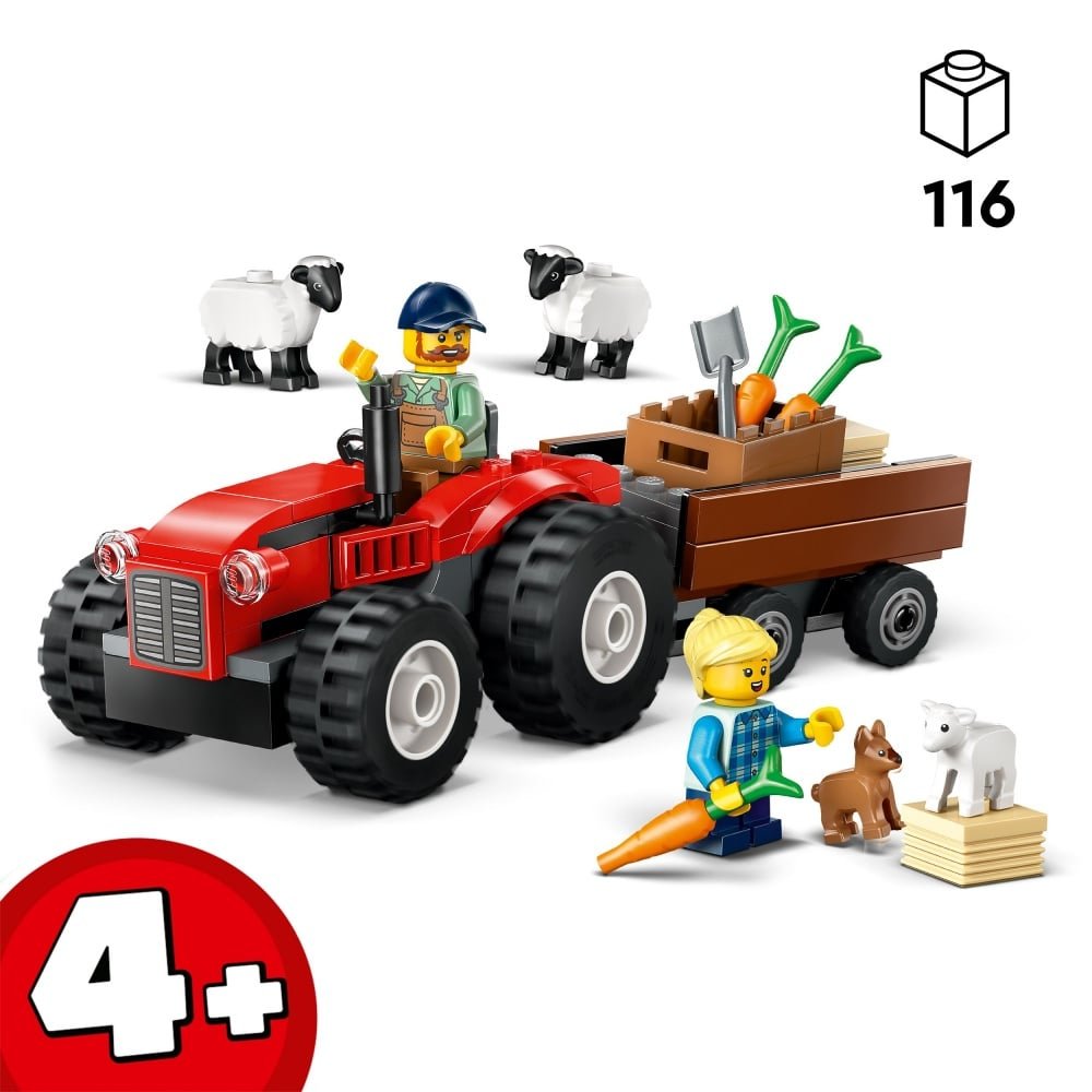 LEGO City 60461 – Tracteur agricole rouge avec remorque et moutons
