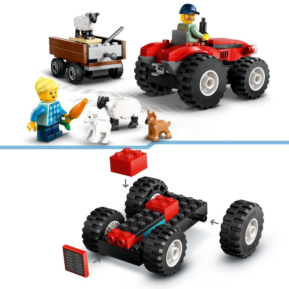 LEGO City 60461 – Tracteur agricole rouge avec remorque et moutons