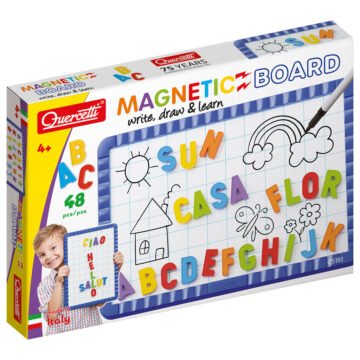 Quercetti Magnetino Letters - Tableau magnétique avec 48 lettres majuscules