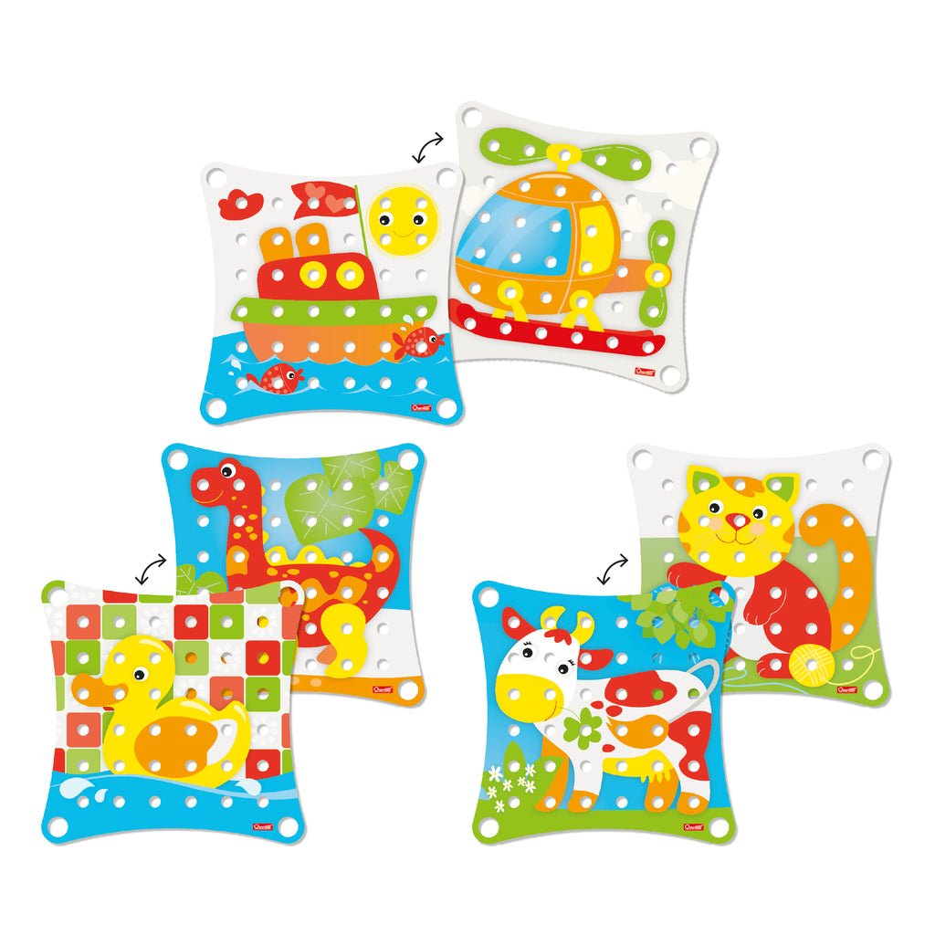Quercetti Jumbo Peggy Small – Jeu de mosaïque à chevilles 20 pièces