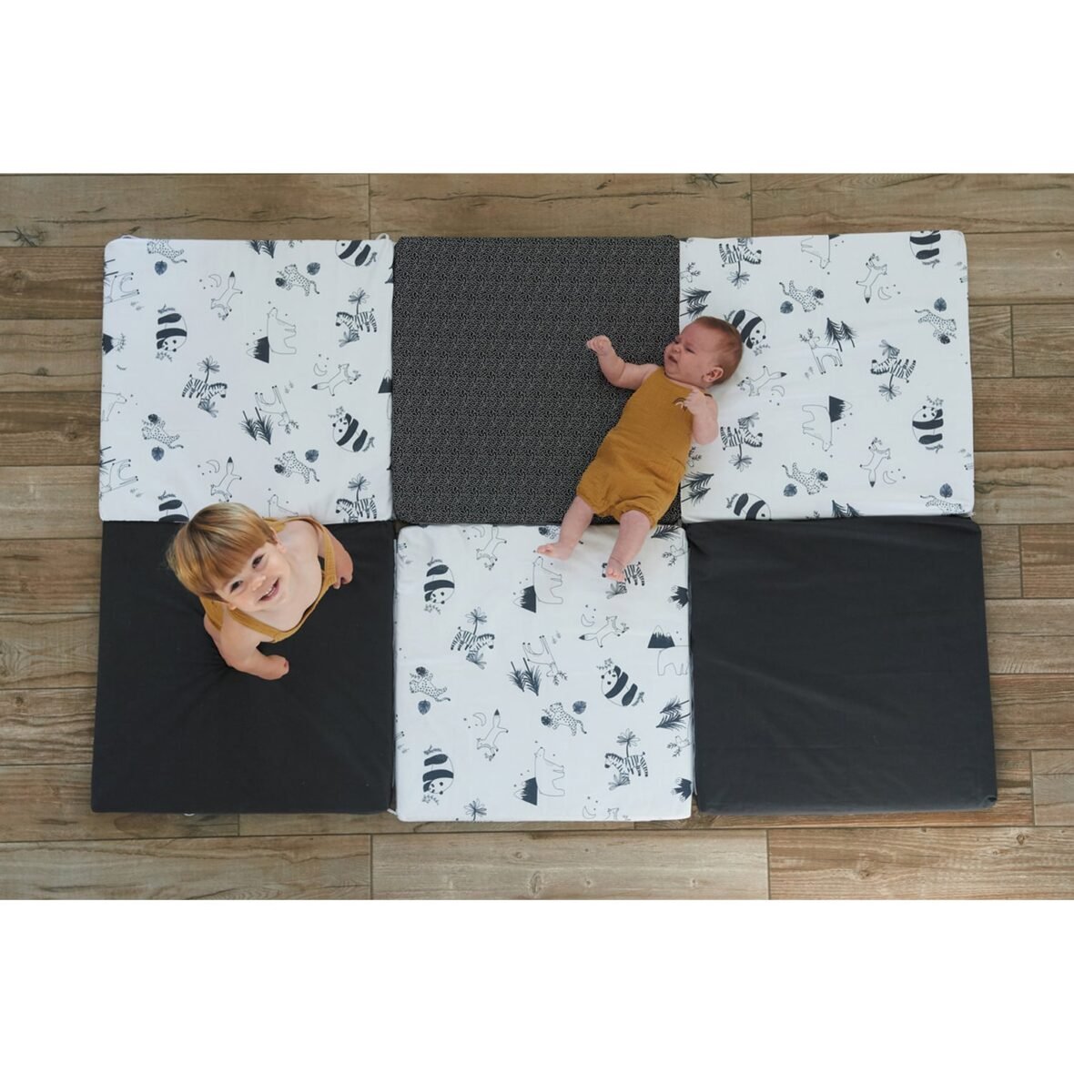 Candide — Tapis de motricité XL Black & White 5-en-1 pour bébé