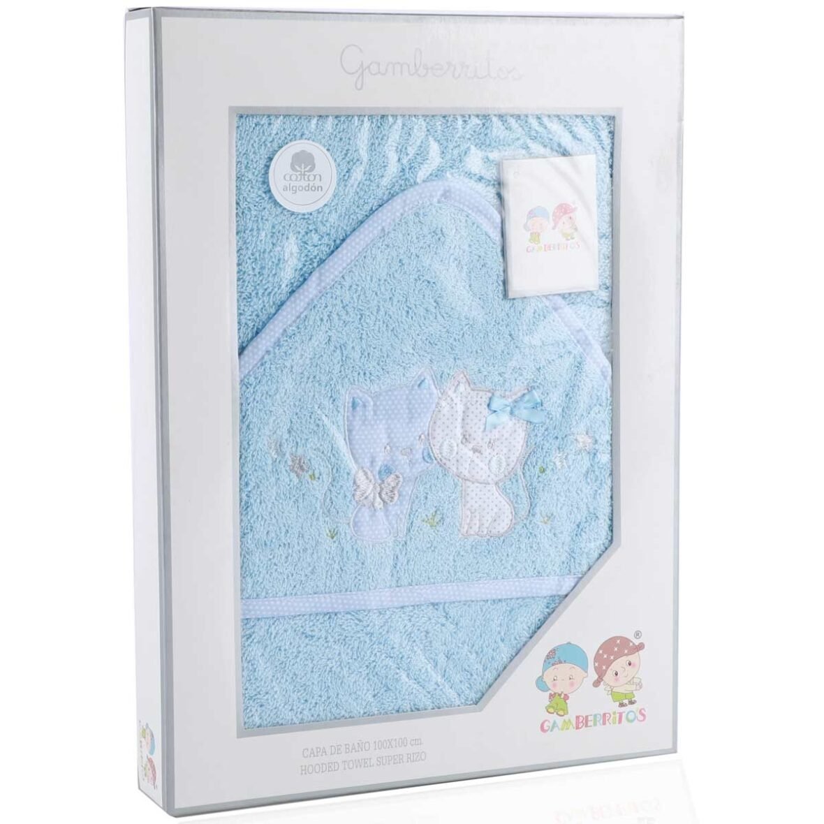 Gamberritos Sortie de bain bleue 100 × 100 cm