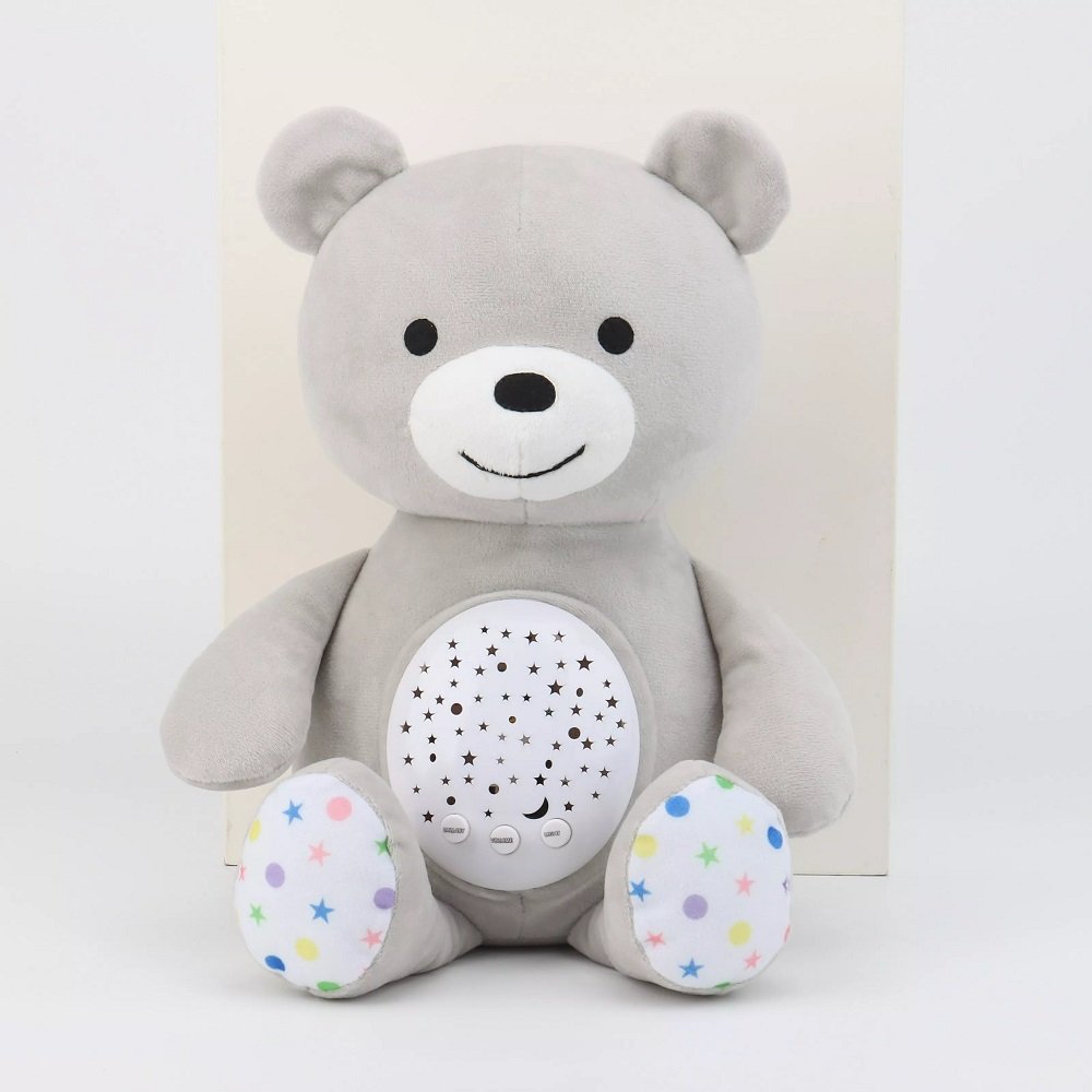 Projecteur musical pour bébé avec lumières et peluches ours en peluche