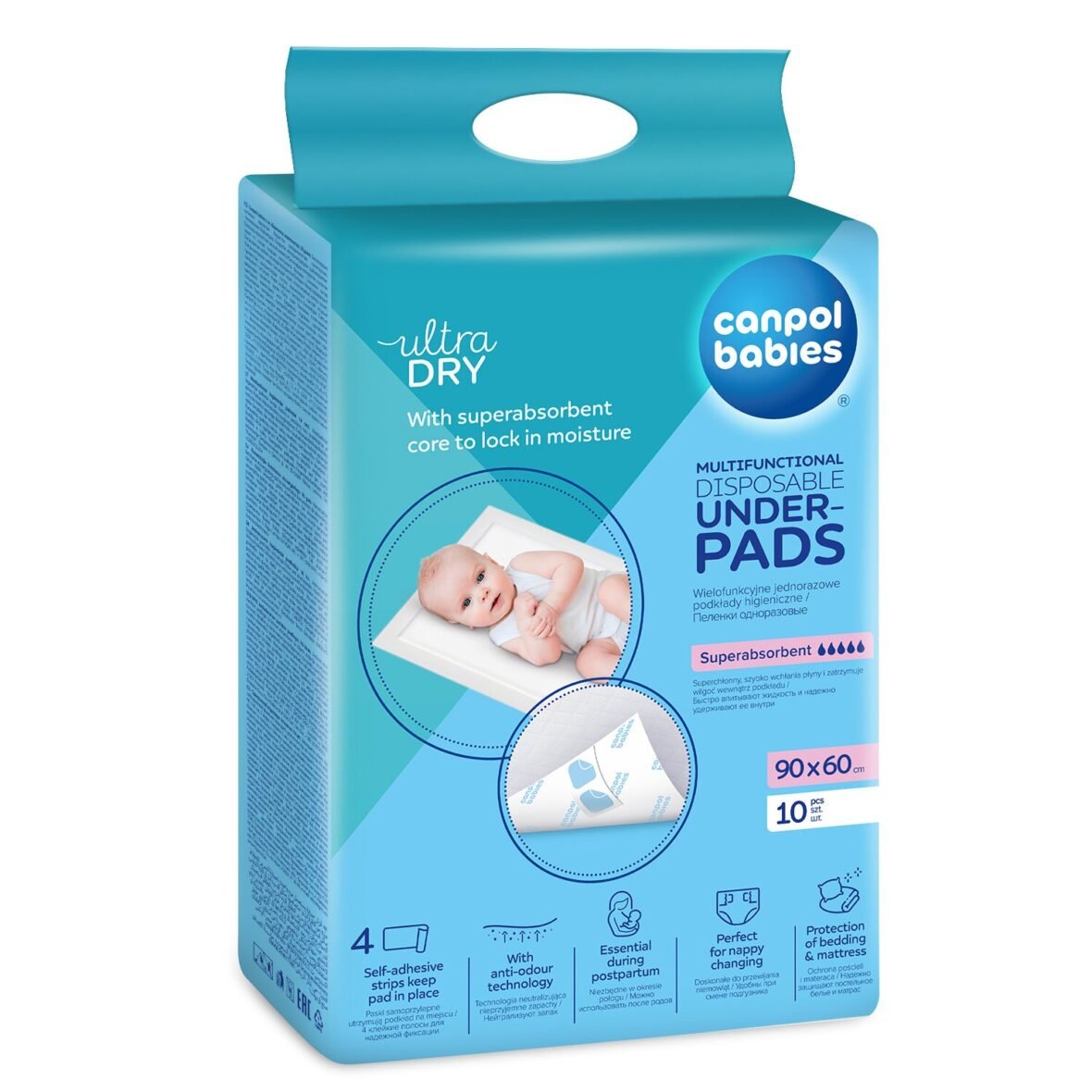 Canpol Alèses hygiéniques multifonctions 90 × 60 cm, lot de 10