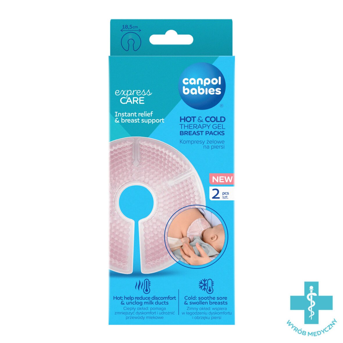 Canpol Compresses en gel chaud et froid pour les seins, lot de 2