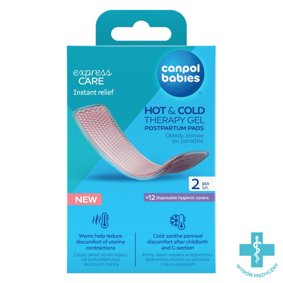 Canpol Compresses post-partum en gel chaud et froid, lot de 2