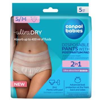 Canpol Culottes post-partum jetables 2 en 1 S/M, lot de 5