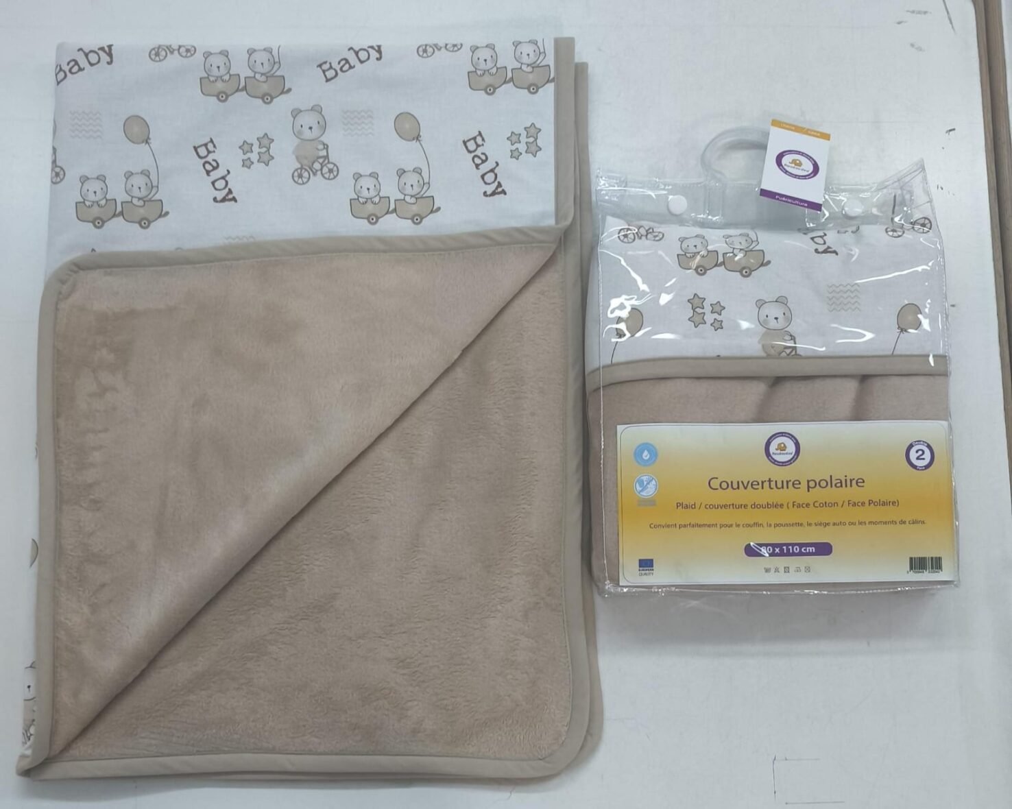 Couverture douple face 80*110 – Roudoudou